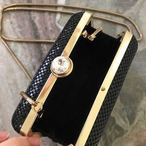 Black mesh evening bag